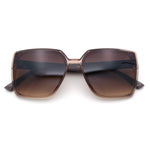 Womens Rectangle Inset Lens Minimalist Fashion Plastic Sunglasses