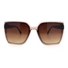 Womens Rectangle Inset Lens Minimalist Fashion Plastic Sunglasses
