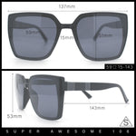 Womens Rectangle Inset Lens Minimalist Fashion Plastic Sunglasses