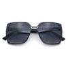 Womens Rectangle Inset Lens Minimalist Fashion Plastic Sunglasses