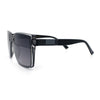 Womens Rectangle Inset Lens Minimalist Fashion Plastic Sunglasses
