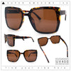 Womens Rectangle Inset Lens Minimalist Fashion Plastic Sunglasses