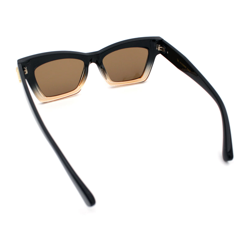 Womens Nerdy Thick Horn Rim Cat Eye Hipster Plastic Sunglasses