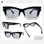 Womens Nerdy Thick Horn Rim Cat Eye Hipster Plastic Sunglasses