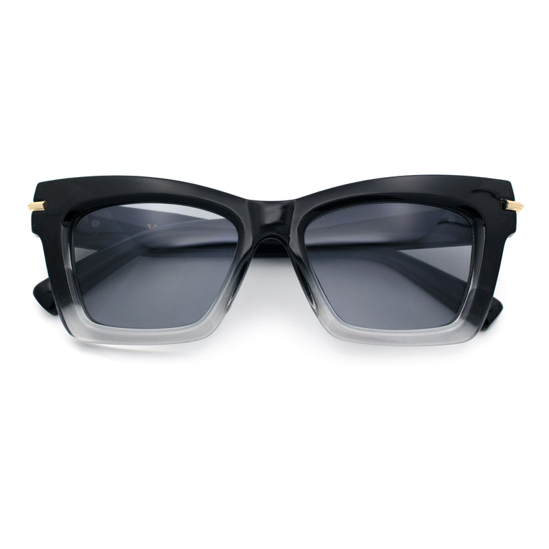 Womens Nerdy Thick Horn Rim Cat Eye Hipster Plastic Sunglasses