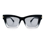Womens Nerdy Thick Horn Rim Cat Eye Hipster Plastic Sunglasses