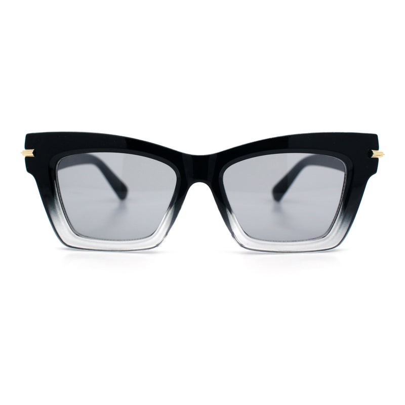 Womens Nerdy Thick Horn Rim Cat Eye Hipster Plastic Sunglasses