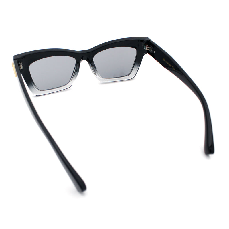 Womens Nerdy Thick Horn Rim Cat Eye Hipster Plastic Sunglasses