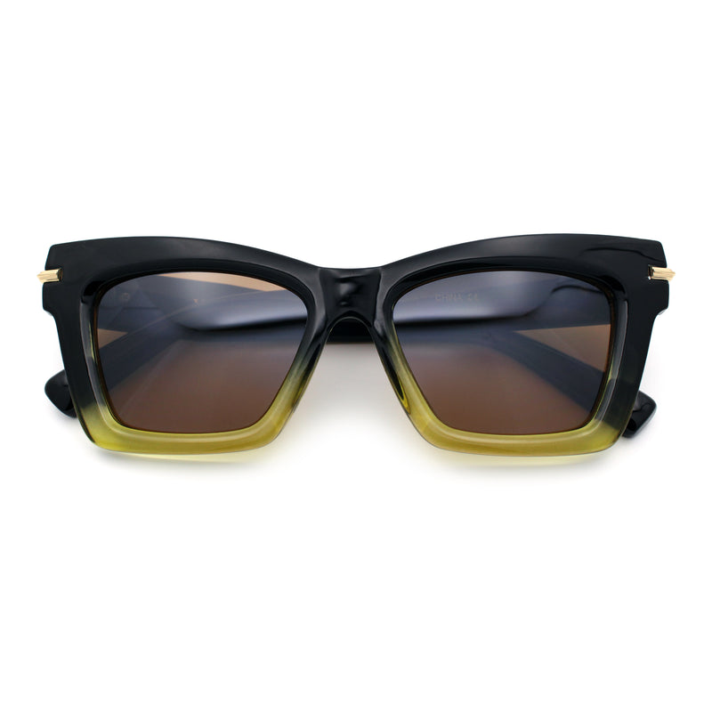 Womens Nerdy Thick Horn Rim Cat Eye Hipster Plastic Sunglasses