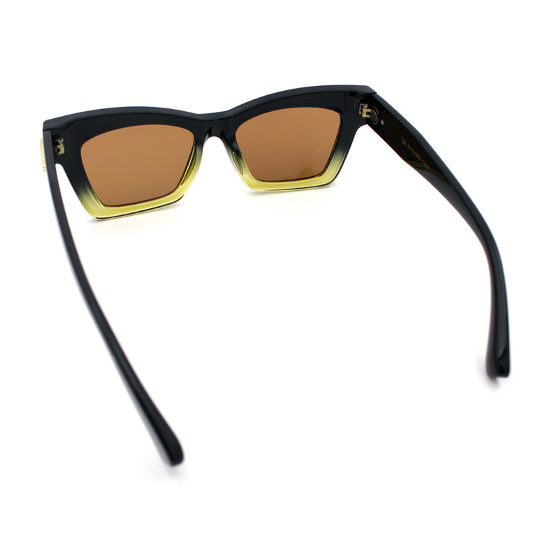 Womens Nerdy Thick Horn Rim Cat Eye Hipster Plastic Sunglasses
