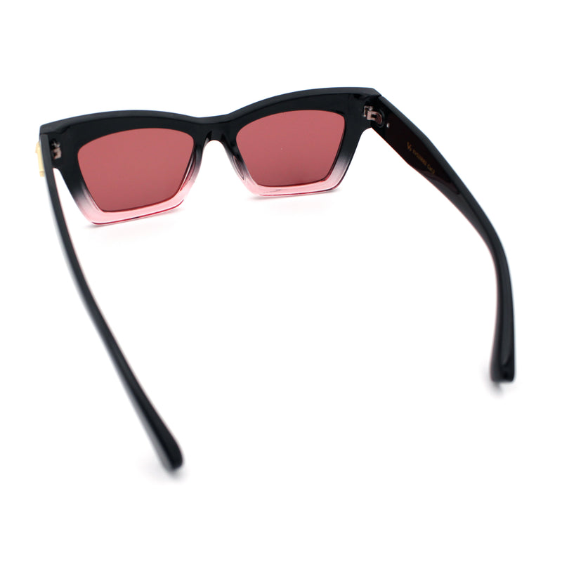 Womens Nerdy Thick Horn Rim Cat Eye Hipster Plastic Sunglasses