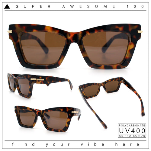 Womens Nerdy Thick Horn Rim Cat Eye Hipster Plastic Sunglasses