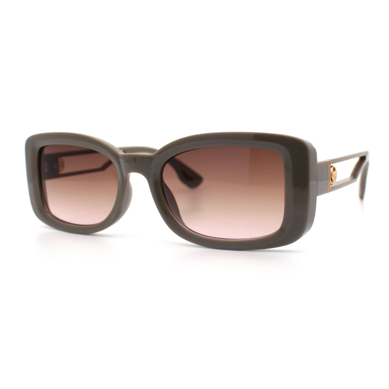 Womens Classy Rectangle Retro Mod Designer Fashion Luxe Sunglasses