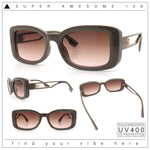 Womens Classy Rectangle Retro Mod Designer Fashion Luxe Sunglasses