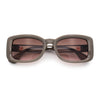 Womens Classy Rectangle Retro Mod Designer Fashion Luxe Sunglasses