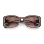 Womens Classy Rectangle Retro Mod Designer Fashion Luxe Sunglasses