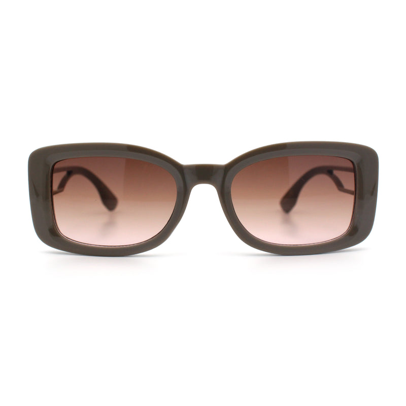Womens Classy Rectangle Retro Mod Designer Fashion Luxe Sunglasses