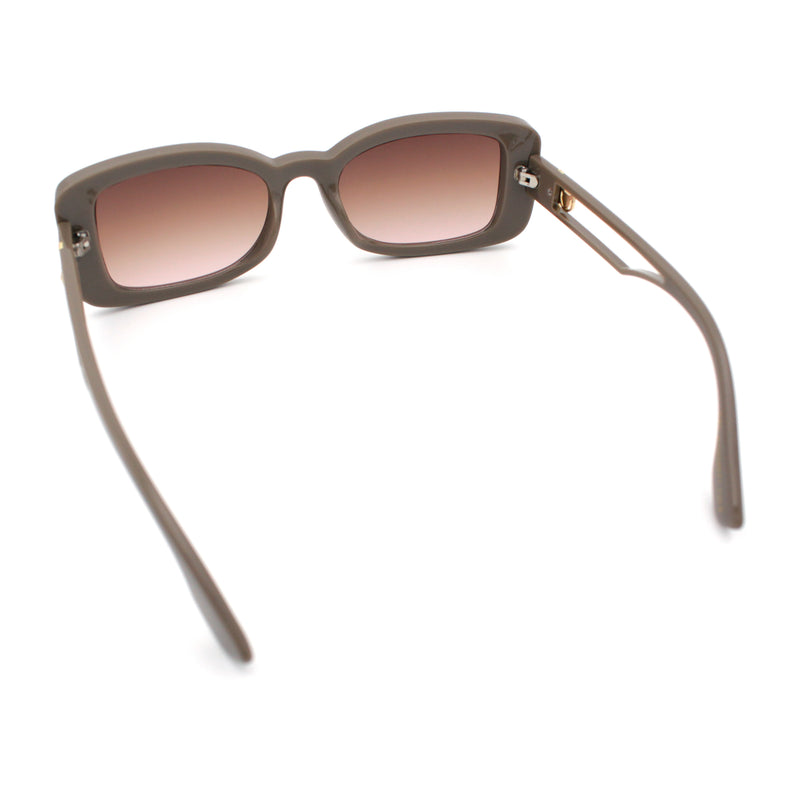 Womens Classy Rectangle Retro Mod Designer Fashion Luxe Sunglasses