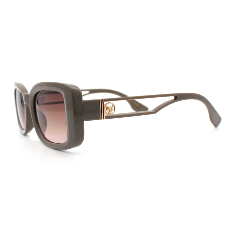 Womens Classy Rectangle Retro Mod Designer Fashion Luxe Sunglasses