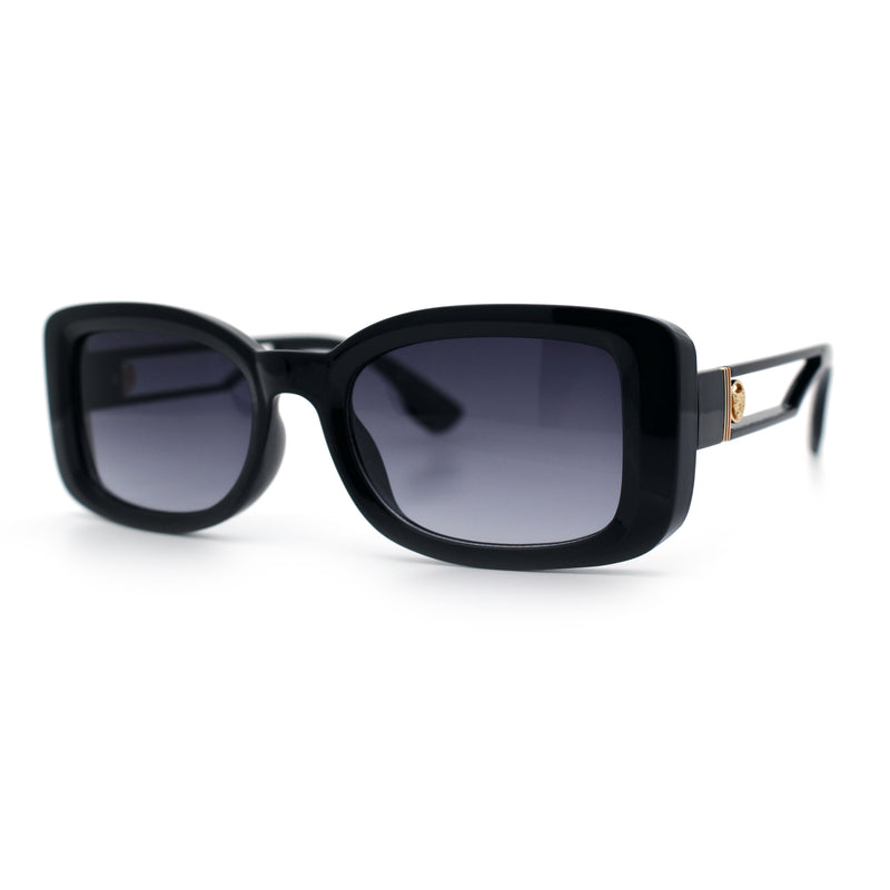 Womens Classy Rectangle Retro Mod Designer Fashion Luxe Sunglasses