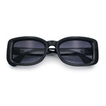 Womens Classy Rectangle Retro Mod Designer Fashion Luxe Sunglasses