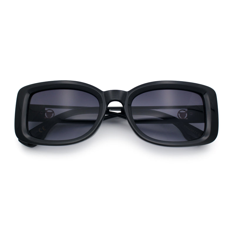 Womens Classy Rectangle Retro Mod Designer Fashion Luxe Sunglasses