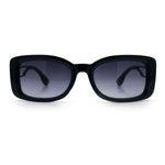 Womens Classy Rectangle Retro Mod Designer Fashion Luxe Sunglasses