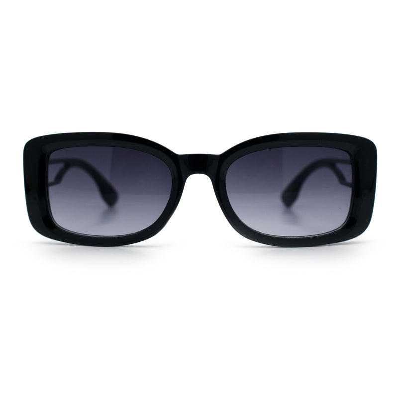 Womens Classy Rectangle Retro Mod Designer Fashion Luxe Sunglasses