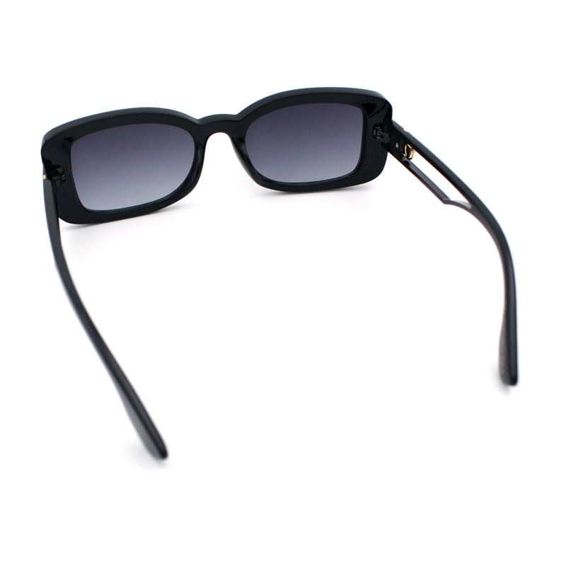 Womens Classy Rectangle Retro Mod Designer Fashion Luxe Sunglasses