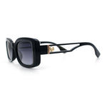 Womens Classy Rectangle Retro Mod Designer Fashion Luxe Sunglasses