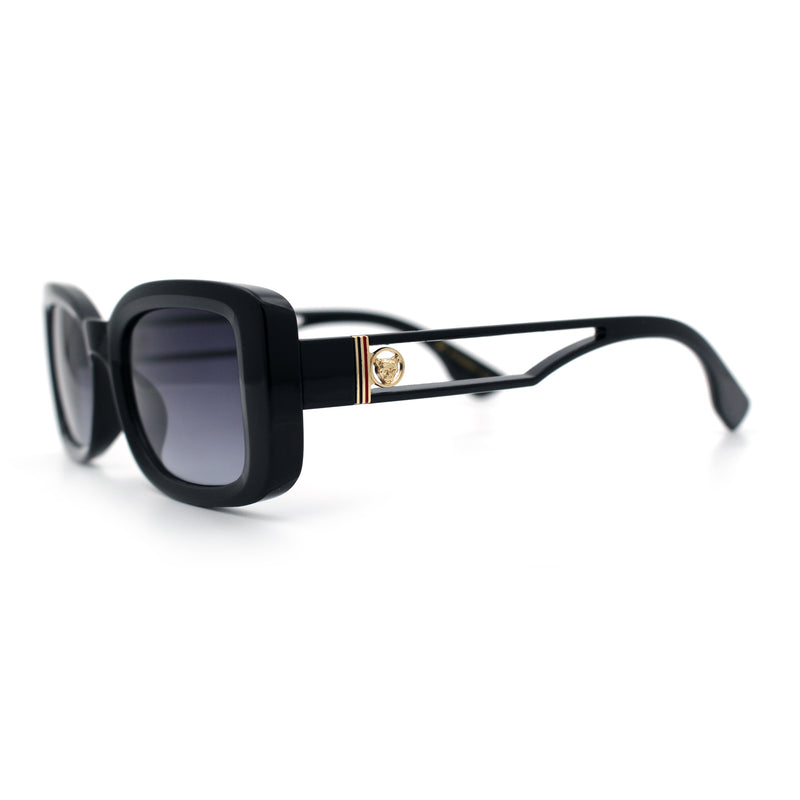 Womens Classy Rectangle Retro Mod Designer Fashion Luxe Sunglasses