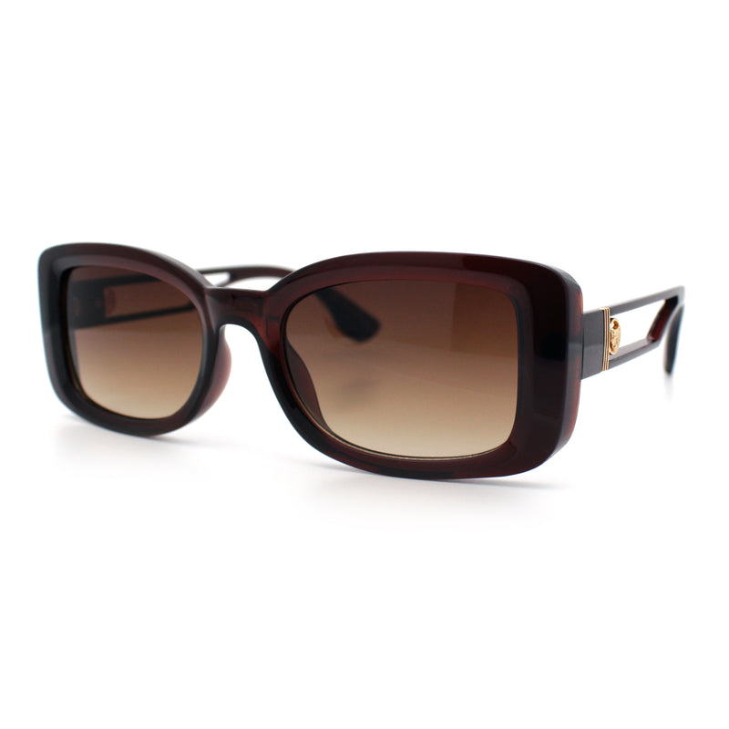Womens Classy Rectangle Retro Mod Designer Fashion Luxe Sunglasses
