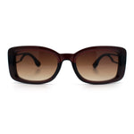 Womens Classy Rectangle Retro Mod Designer Fashion Luxe Sunglasses
