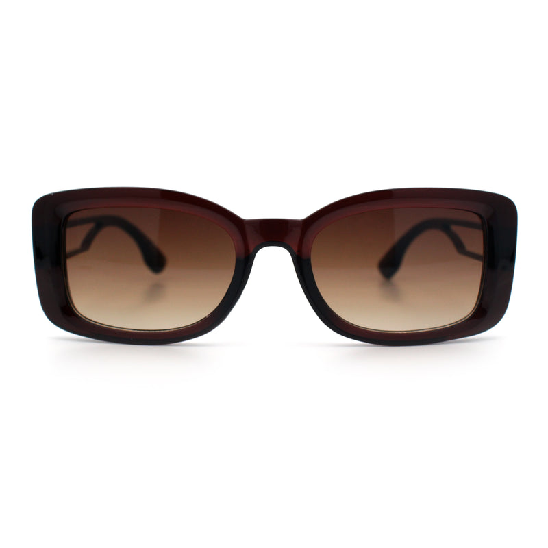 Womens Classy Rectangle Retro Mod Designer Fashion Luxe Sunglasses