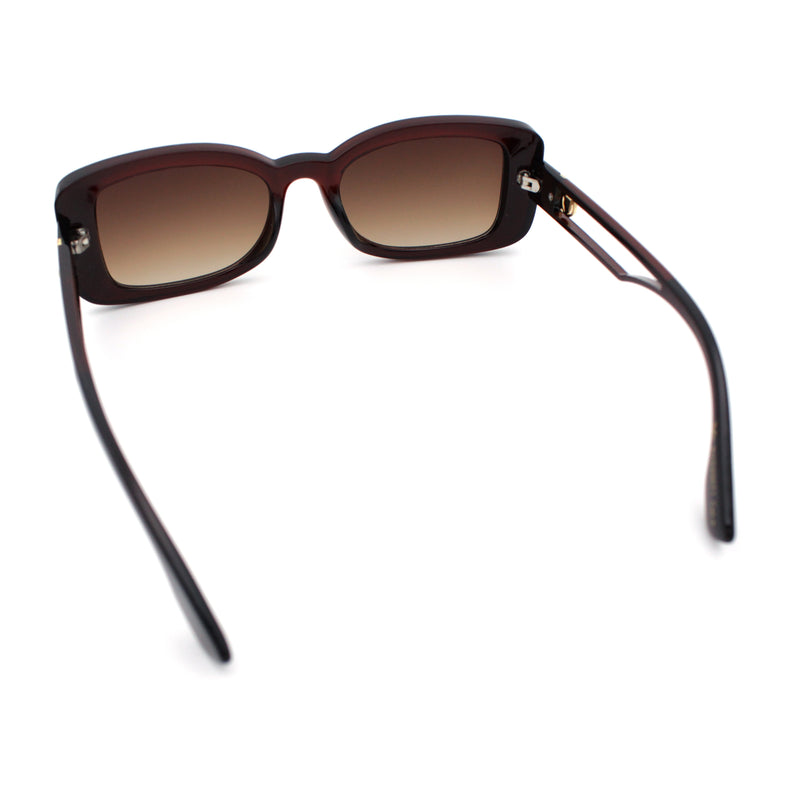 Womens Classy Rectangle Retro Mod Designer Fashion Luxe Sunglasses