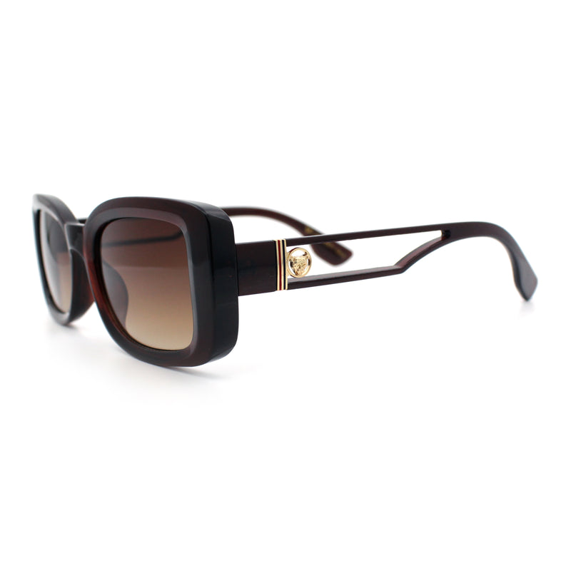 Womens Classy Rectangle Retro Mod Designer Fashion Luxe Sunglasses