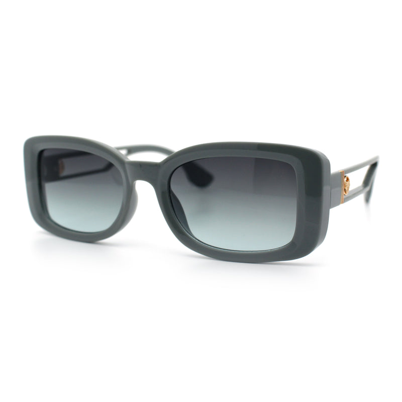 Womens Classy Rectangle Retro Mod Designer Fashion Luxe Sunglasses