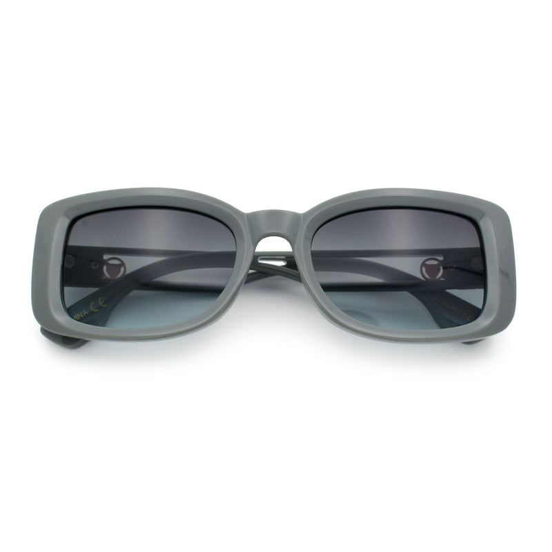 Womens Classy Rectangle Retro Mod Designer Fashion Luxe Sunglasses