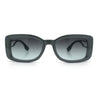 Womens Classy Rectangle Retro Mod Designer Fashion Luxe Sunglasses