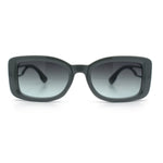 Womens Classy Rectangle Retro Mod Designer Fashion Luxe Sunglasses