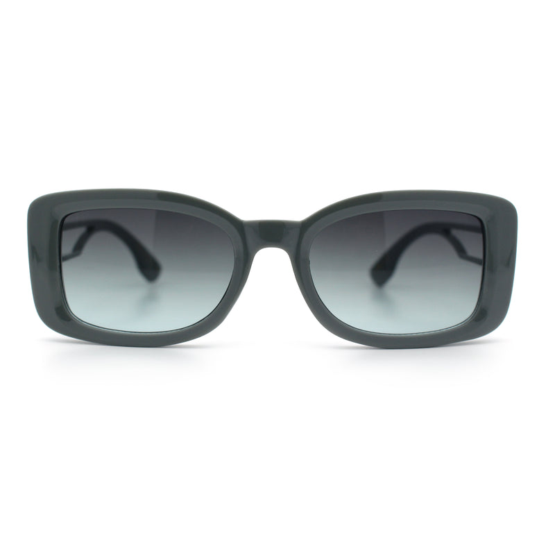 Womens Classy Rectangle Retro Mod Designer Fashion Luxe Sunglasses