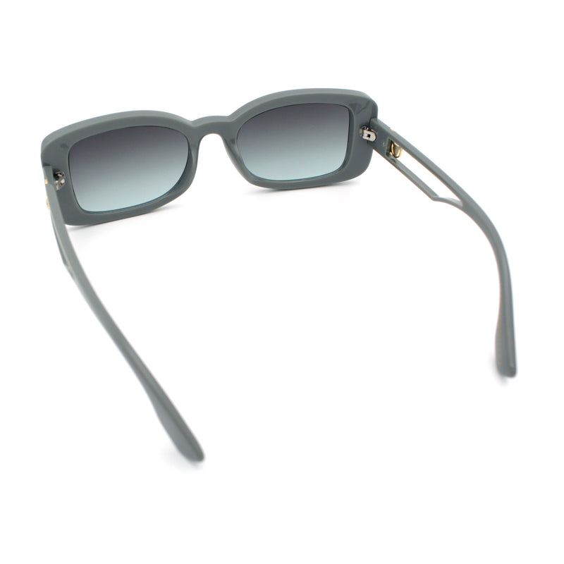 Womens Classy Rectangle Retro Mod Designer Fashion Luxe Sunglasses
