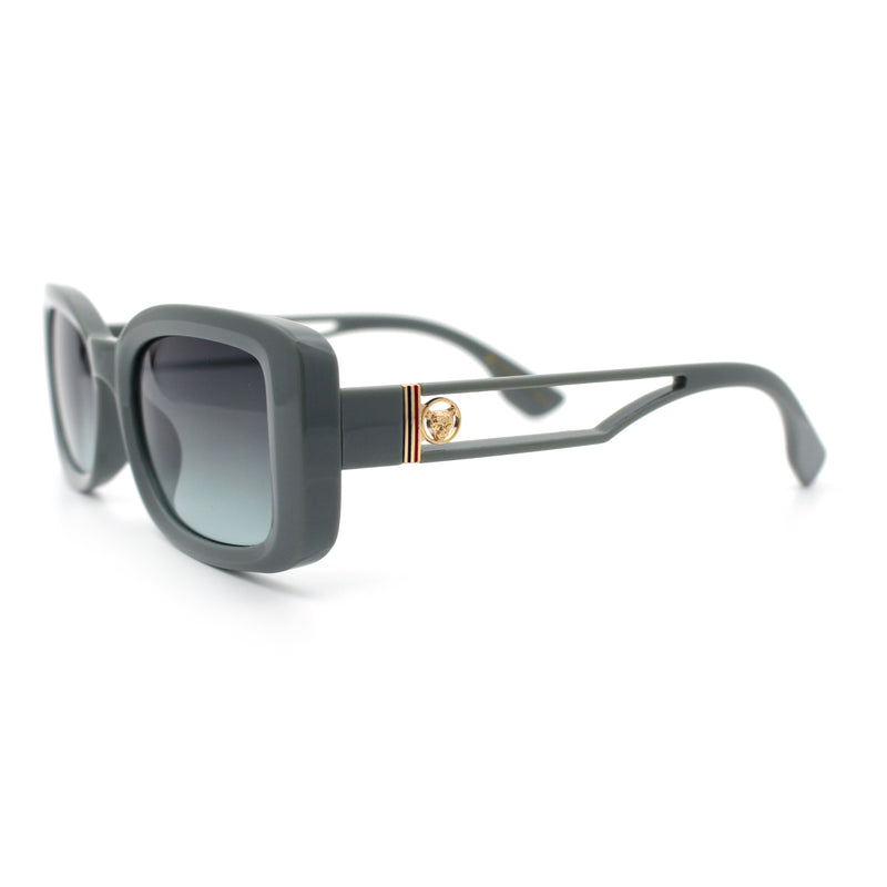 Womens Classy Rectangle Retro Mod Designer Fashion Luxe Sunglasses