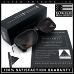Womens Classy Rectangle Retro Mod Designer Fashion Luxe Sunglasses