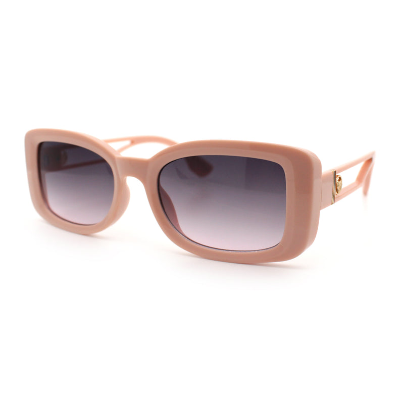 Womens Classy Rectangle Retro Mod Designer Fashion Luxe Sunglasses
