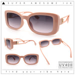 Womens Classy Rectangle Retro Mod Designer Fashion Luxe Sunglasses