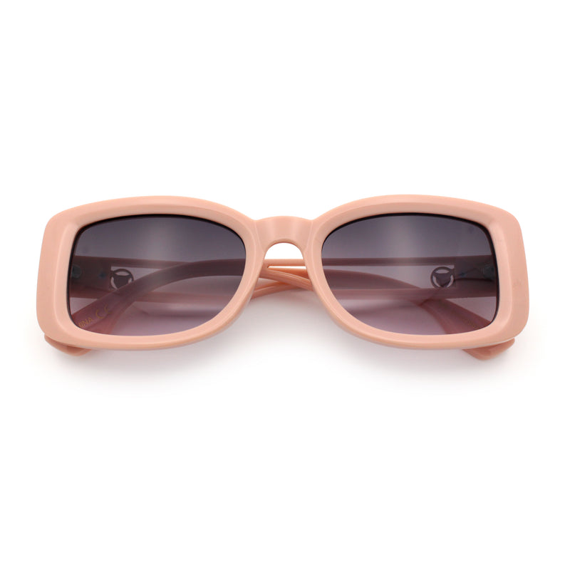 Womens Classy Rectangle Retro Mod Designer Fashion Luxe Sunglasses