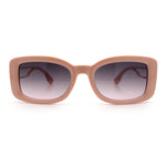 Womens Classy Rectangle Retro Mod Designer Fashion Luxe Sunglasses