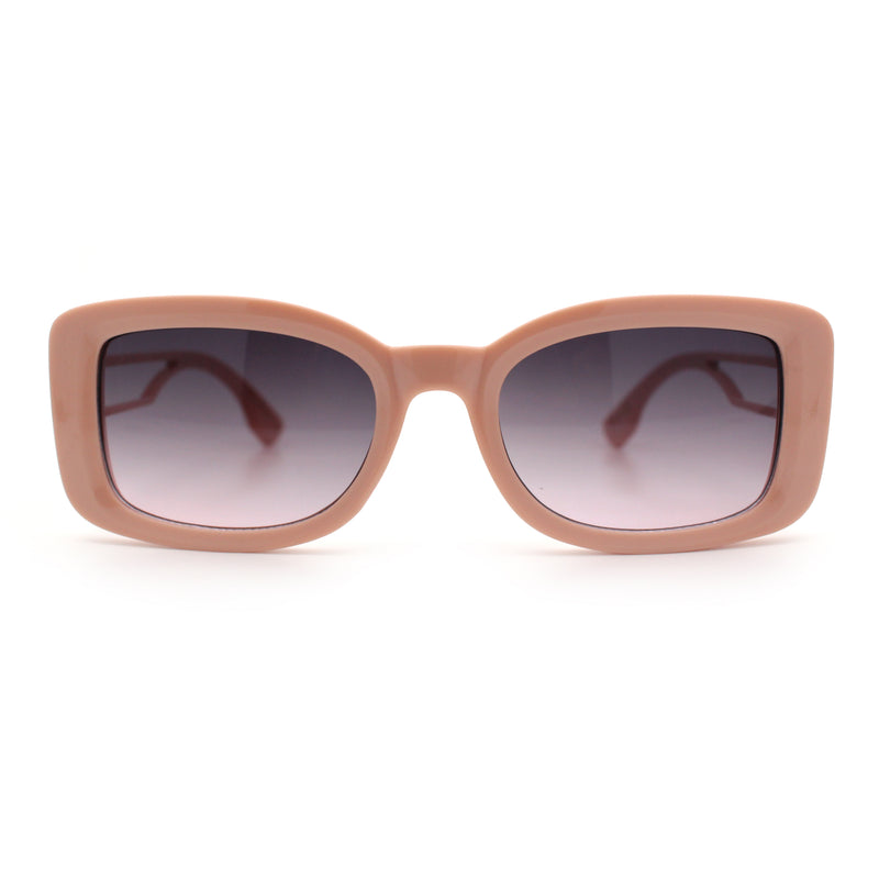 Womens Classy Rectangle Retro Mod Designer Fashion Luxe Sunglasses