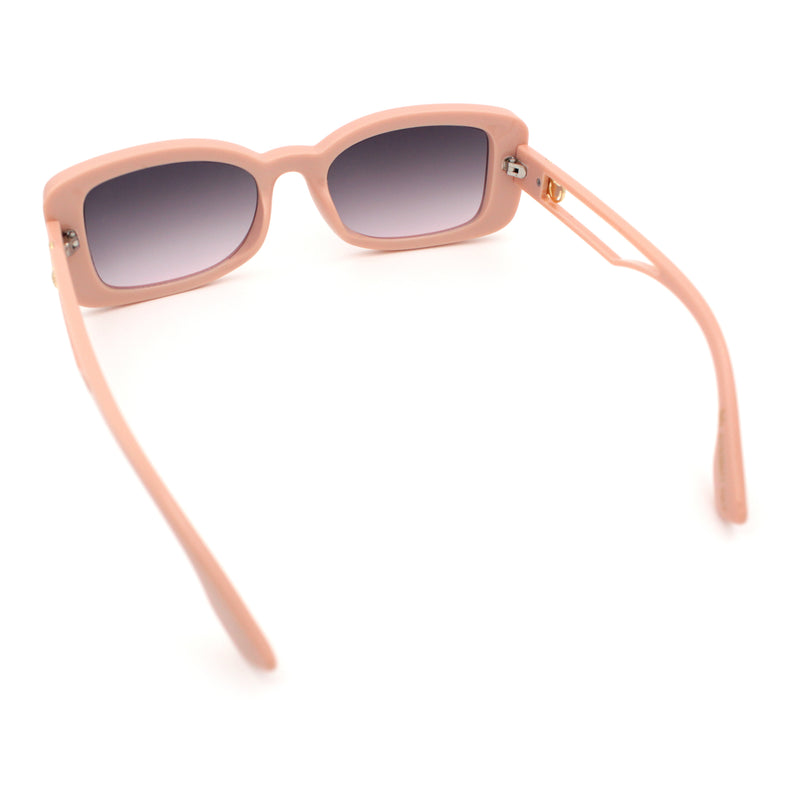 Womens Classy Rectangle Retro Mod Designer Fashion Luxe Sunglasses